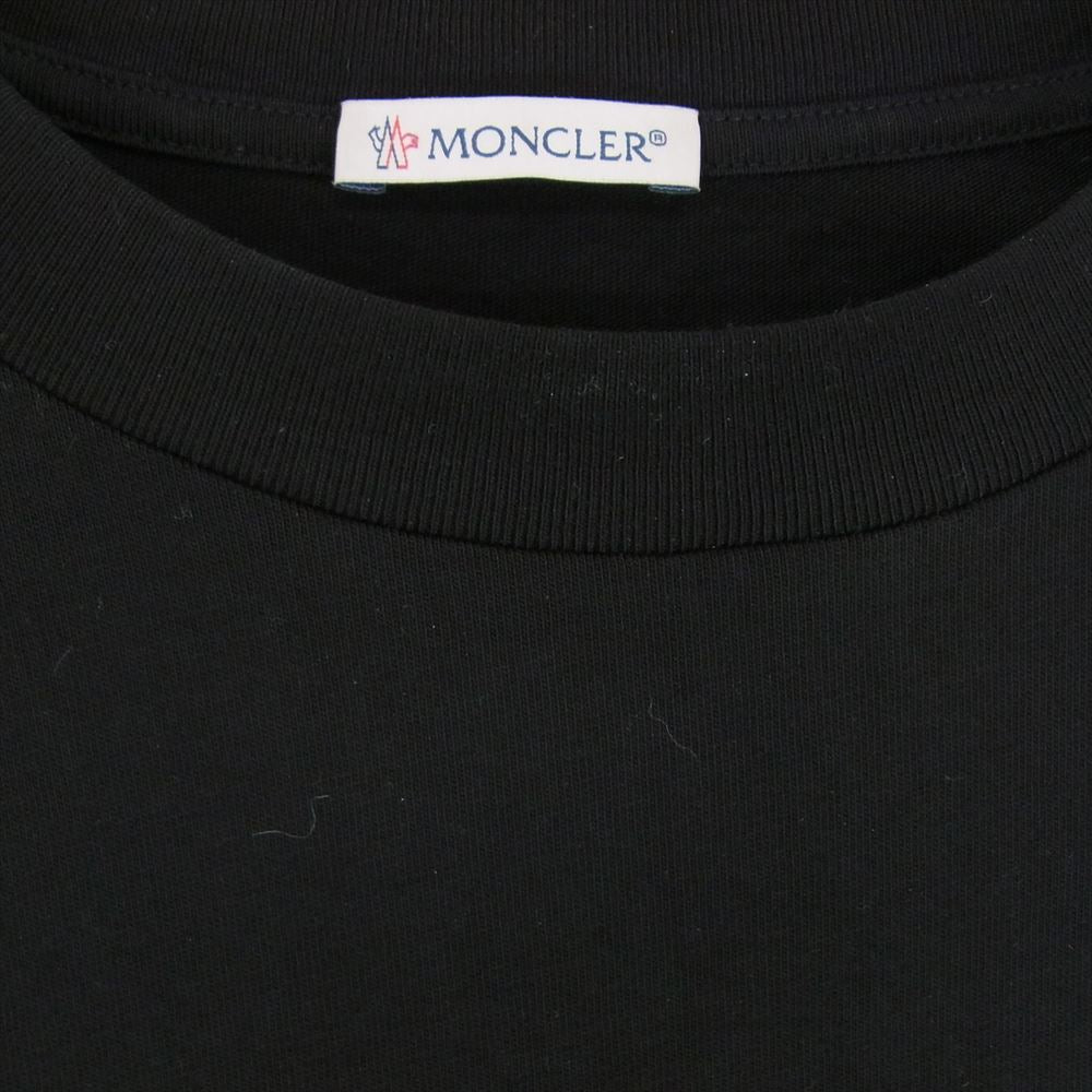 MONCLER モンクレール I10918C00051 センター プリント ワッペン Ｔシャツ 半袖 ブラック系 XL【中古】