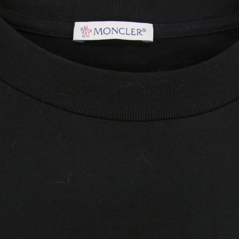 MONCLER モンクレール I10918C00051 センター プリント ワッペン Ｔシャツ 半袖 ブラック系 XL【中古】