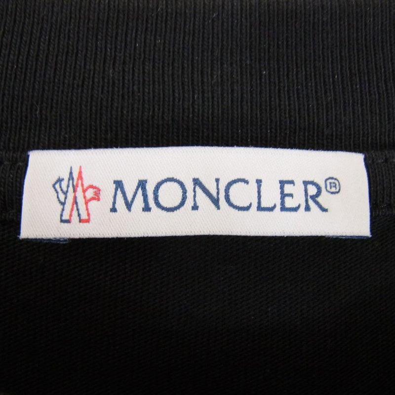 MONCLER モンクレール I10918C00051 センター プリント ワッペン Ｔシャツ 半袖 ブラック系 XL【中古】