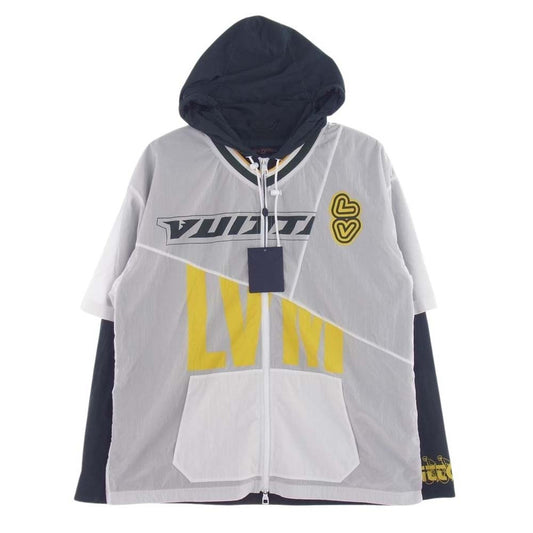 LOUIS VUITTON ルイ・ヴィトン 22AW RM222 POG HNB85W パッチワーク ベースボール ジャージー ブルゾン ジャケット グリーン系 46【極上美品】【中古】