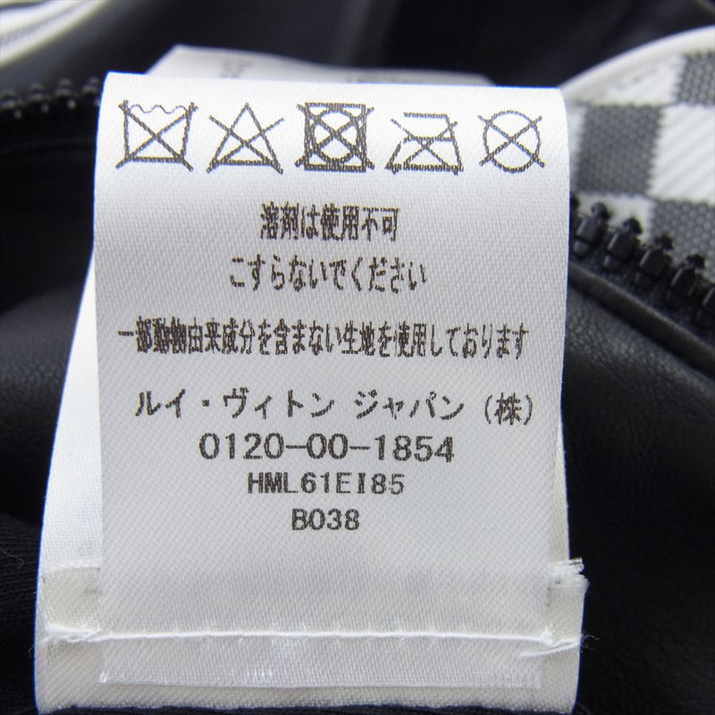 LOUIS VUITTON ルイ・ヴィトン 22SS RM221 I85 HML61E 国内正規品 ダミエ ライン ロゴ ラムレザー ジャケット ブラック系 M【極上美品】【中古】