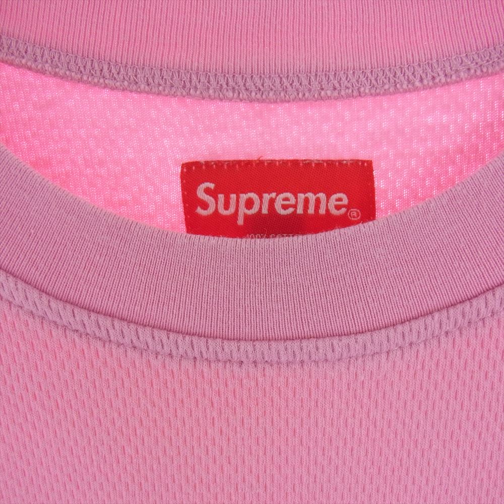 Supreme シュプリーム 20SS Knit Stripe S/S Top ニット ストライプ 半袖 Tシャツ ピンク系 L【中古】