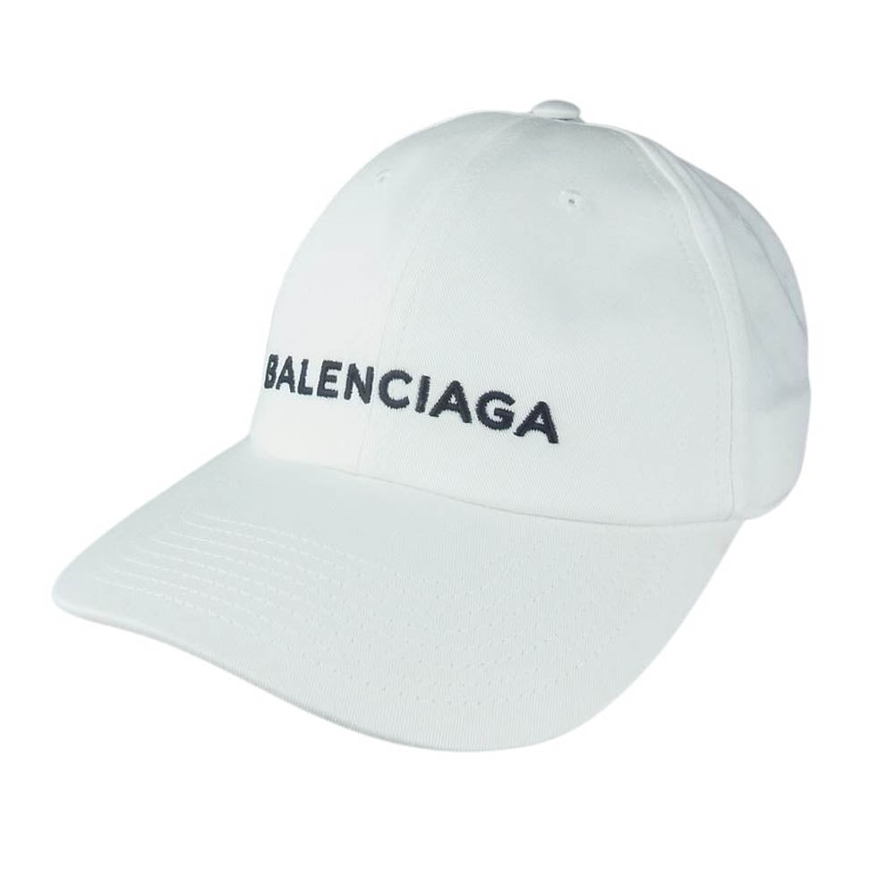 BALENCIAGA バレンシアガ 452245 352B4 ロゴ刺繍 ベースボール キャップ ホワイト系 L58【中古】