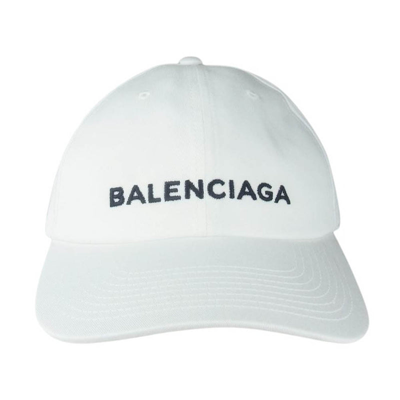 BALENCIAGA バレンシアガ 452245 352B4 ロゴ刺繍 ベースボール キャップ ホワイト系 L58【中古】