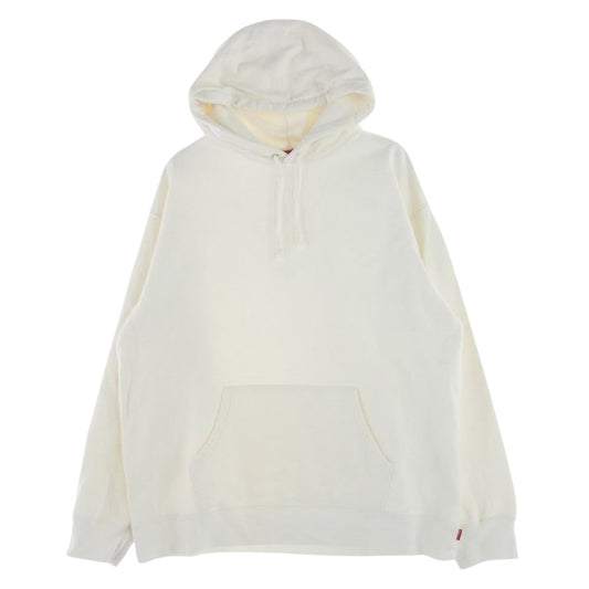 Supreme シュプリーム 19AW Rhinestone Script Hooded ラインストーン スクリプト フーデッド スウェット パーカー ホワイト系 L【中古】