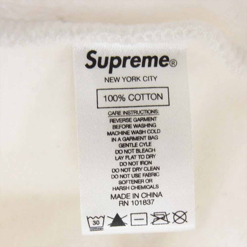 Supreme シュプリーム 19AW Rhinestone Script Hooded ラインストーン スクリプト フーデッド スウェット パーカー ホワイト系 L【中古】