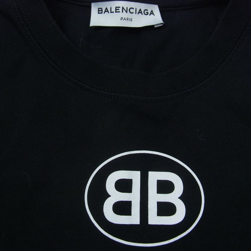BALENCIAGA バレンシアガ 18SS 492258 TYK23 BB MODE Tee ロゴ プリント 半袖 Tシャツ ブラック系 XS【中古】