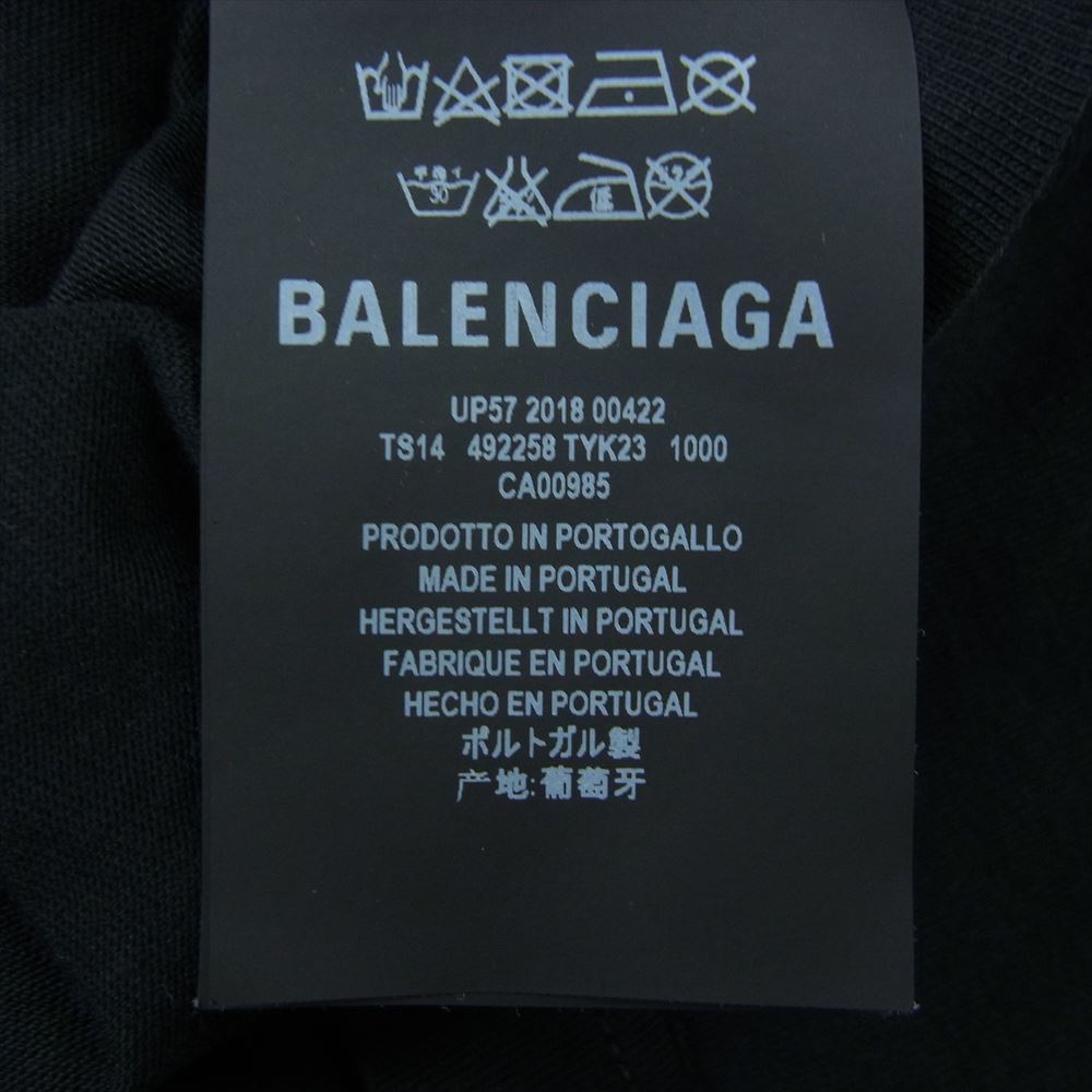 BALENCIAGA バレンシアガ 18SS 492258 TYK23 BB MODE Tee ロゴ プリント 半袖 Tシャツ ブラック系 XS【中古】