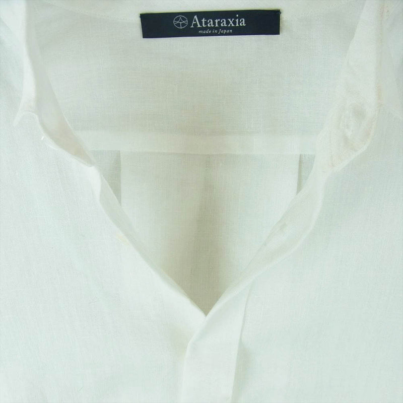 アタラクシア 1703SH3 長袖 ロング リネン シャツ 日本製 ホワイト系 1【中古】