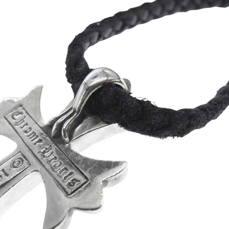 CHROME HEARTS クロムハーツ（原本有） CH CROSS SML SLV スモール CHクロス レザーブレード ボロチップ ネックレス ペンダント【中古】