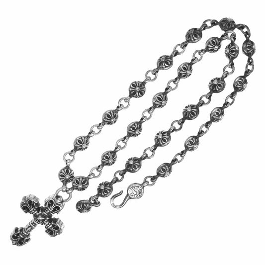 CHROME HEARTS クロムハーツ（原本無） CRSBL CHN CHN FILIG CROSS-XSM フィリグリークロス クロスボールチェーン ネックレス 20インチ【中古】