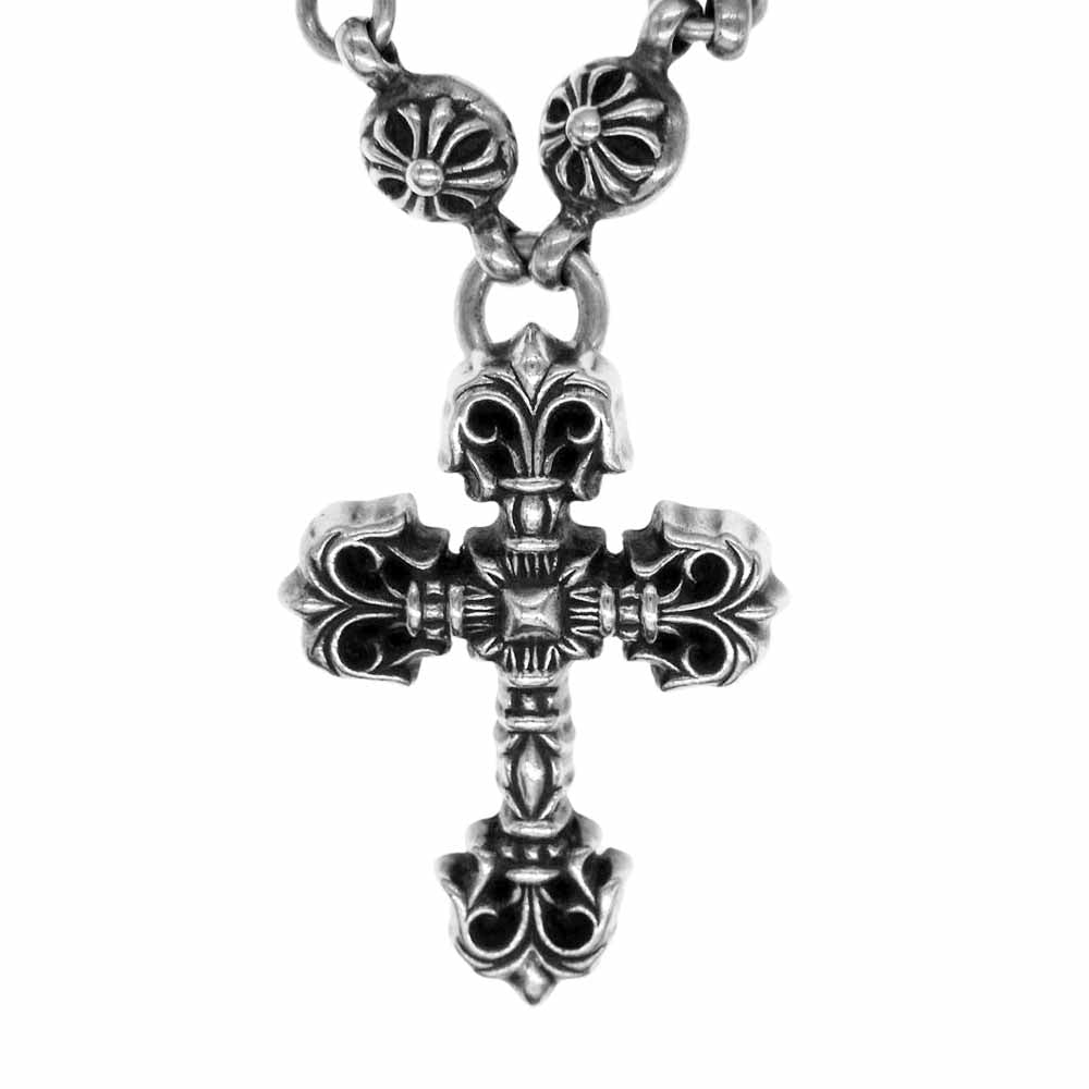 CHROME HEARTS クロムハーツ（原本無） CRSBL CHN CHN FILIG CROSS-XSM フィリグリークロス クロスボールチェーン ネックレス 20インチ【中古】