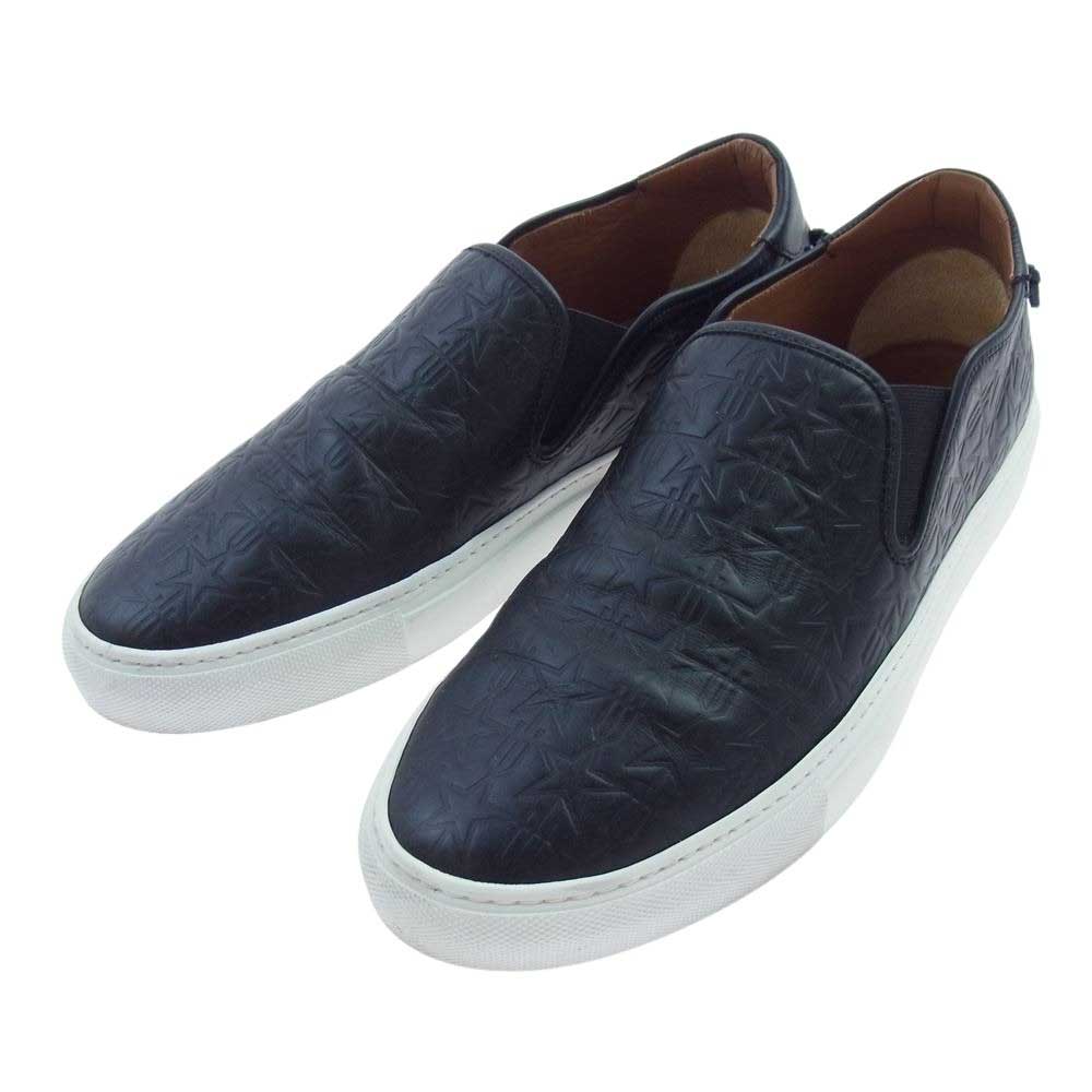 GIVENCHY ジバンシィ イタリア製 スター デザイン レザー スリッポン ブラック系 42【中古】