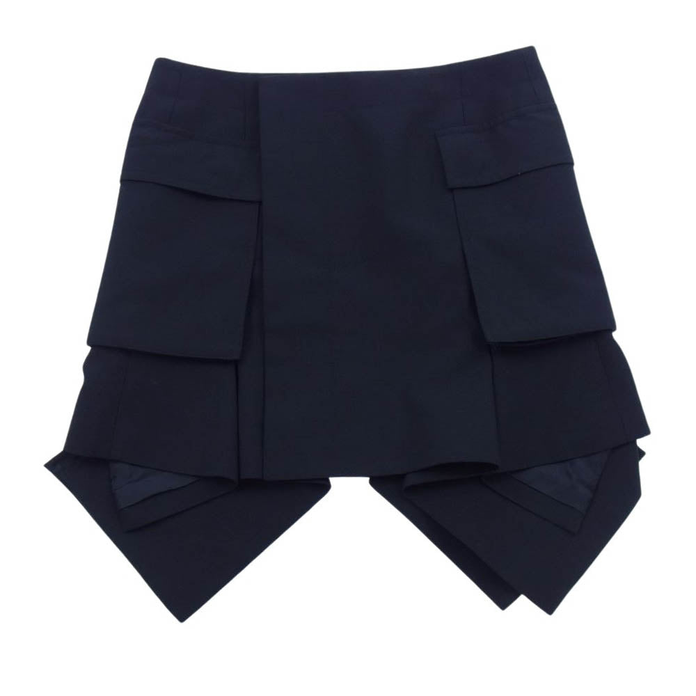 Sacai サカイ 24SS 24-07044 Mini Skirt トープ ペプラム ミニスカート ブラック系 3【中古】