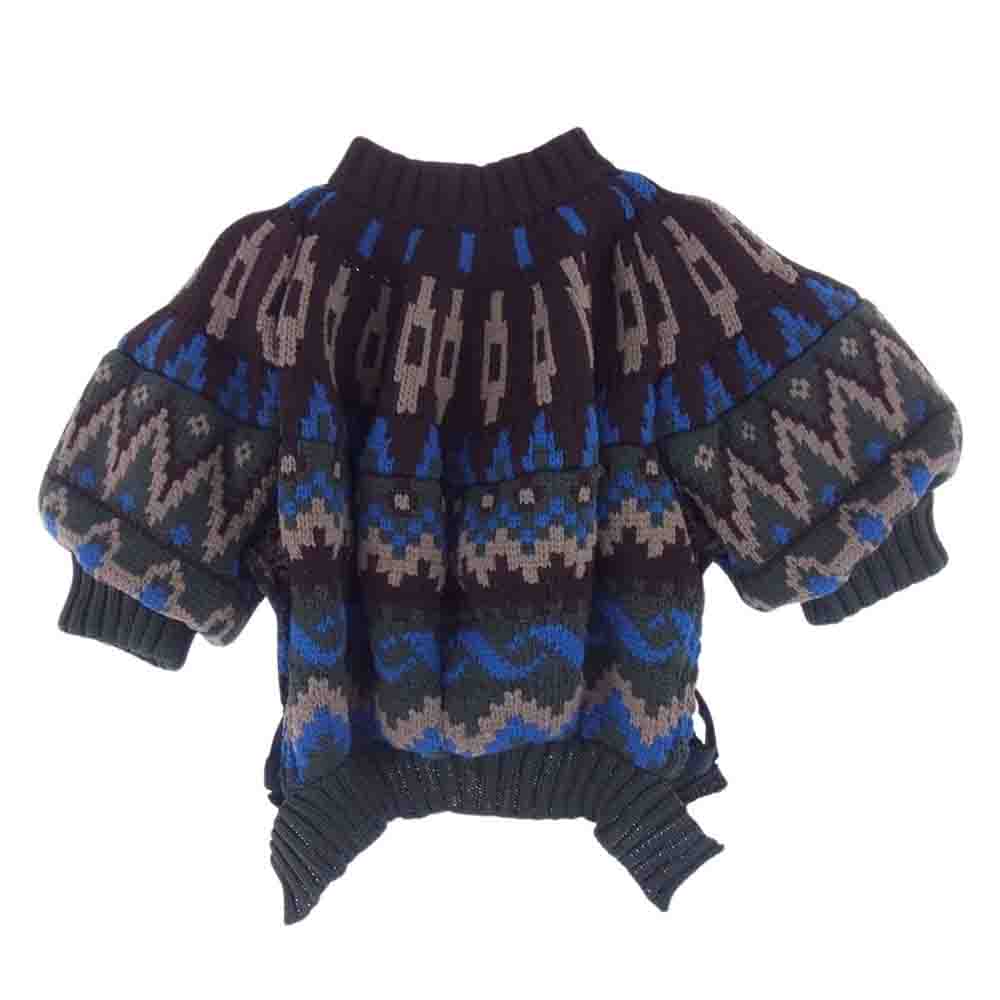 Sacai サカイ 24SS 24-07229 Jacquard Knit Blouson ニット ブルゾン ジャケット 3【美品】【中古】
