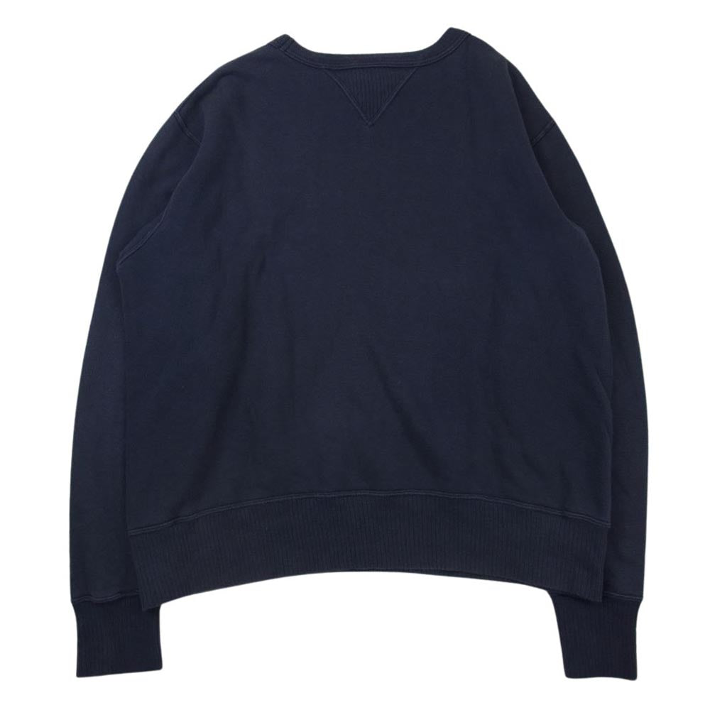 Buzz Rickson's バズリクソンズ 両面V クルーネック ロゴ プリント スウェット ネイビー系 XL【中古】