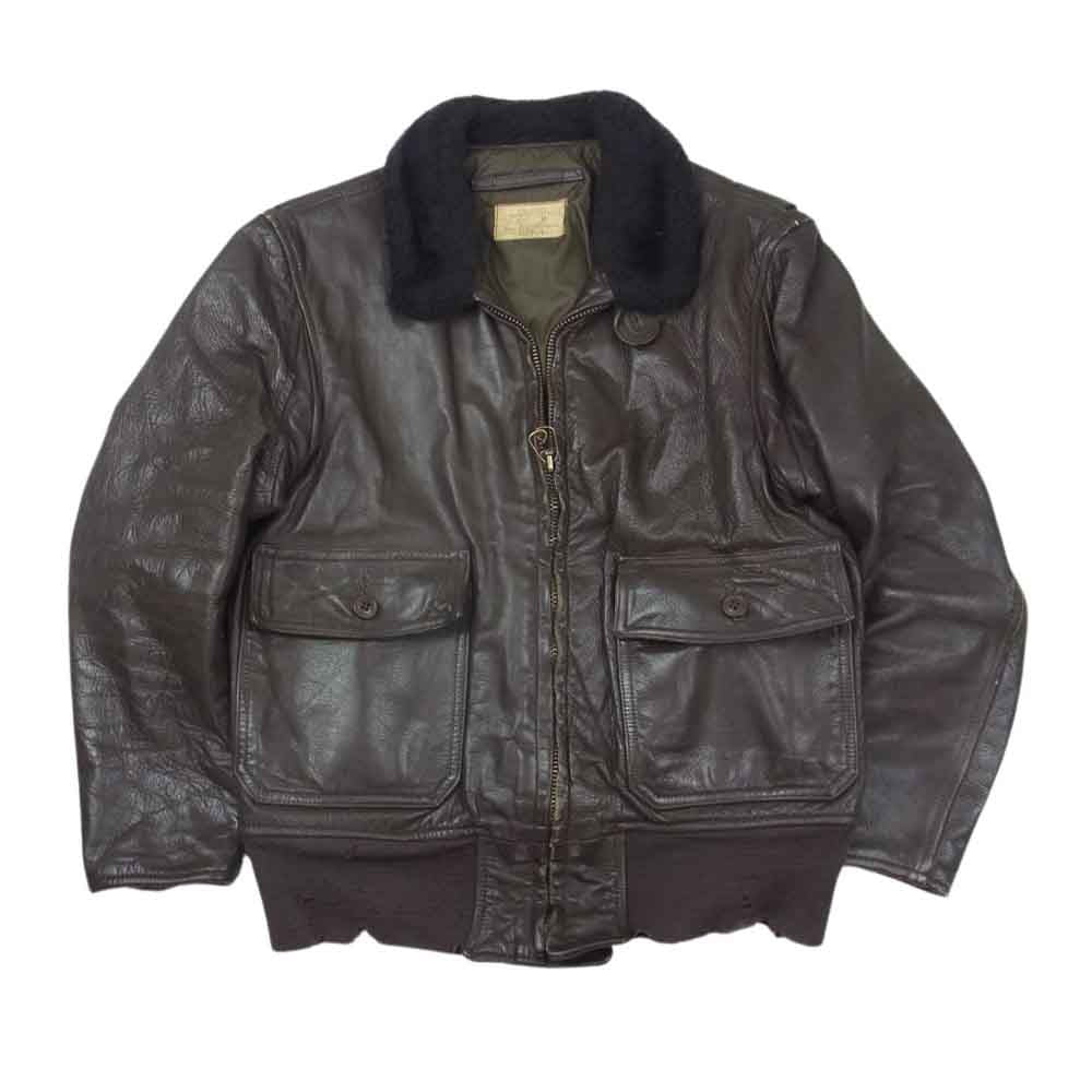 ラルフエドワーズ ヴィンテージ 76年製 70s G-1 FLIGHT JACKET 襟ボア レザー フライト ジャケット ブラウン系 40【中古】