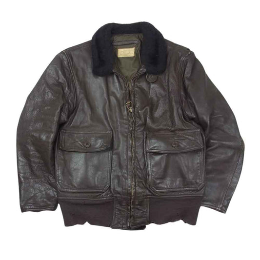 ラルフエドワーズ ヴィンテージ 76年製 70s G-1 FLIGHT JACKET 襟ボア レザー フライト ジャケット ブラウン系 40【中古】