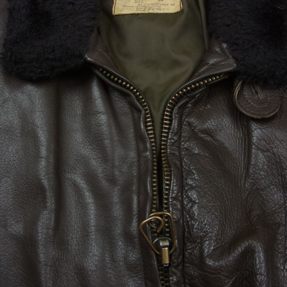 ラルフエドワーズ ヴィンテージ 76年製 70s G-1 FLIGHT JACKET 襟ボア レザー フライト ジャケット ブラウン系 40【中古】