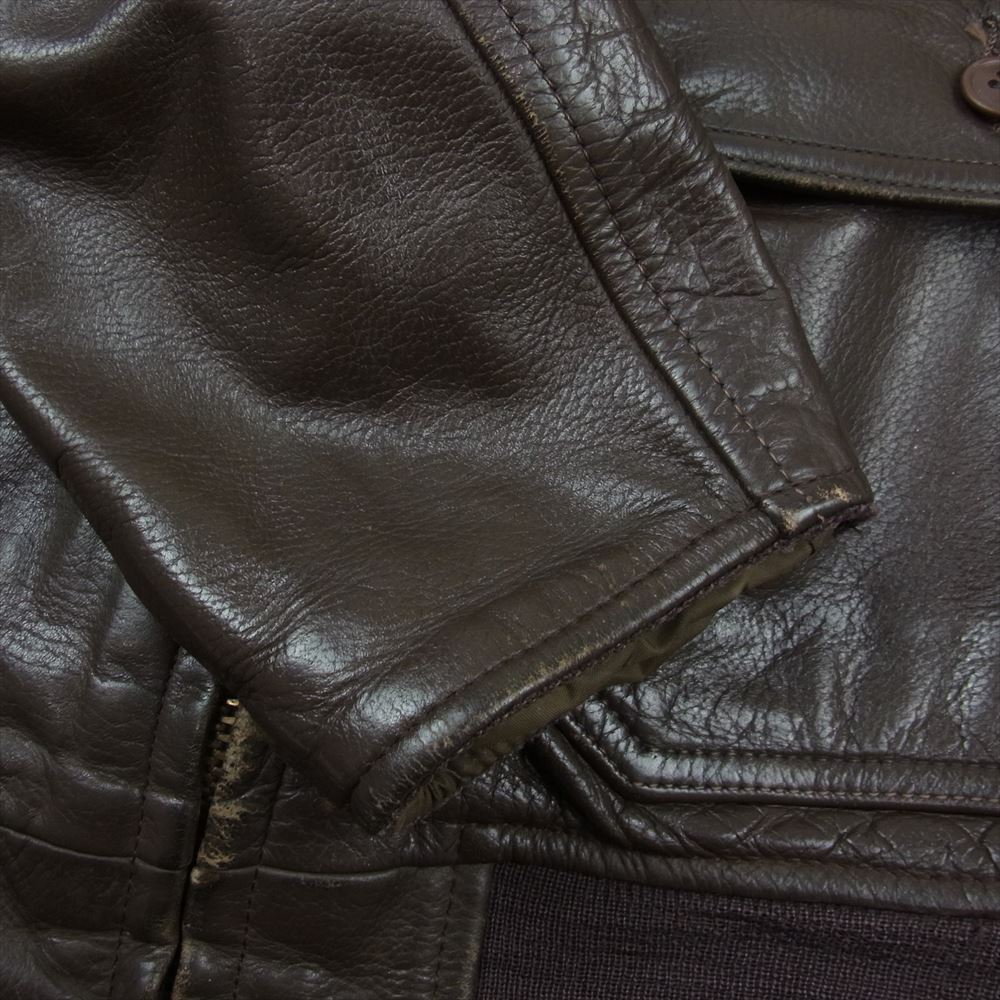 ラルフエドワーズ ヴィンテージ 76年製 70s G-1 FLIGHT JACKET 襟ボア レザー フライト ジャケット ブラウン系 40【中古】