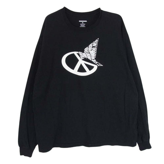 NEIGHBORHOOD ネイバーフッド 232PCNH-LT20 コットン天竺 ロゴ ロングスリーブ カットソー 長袖 Tシャツ ブラック系 XL【中古】