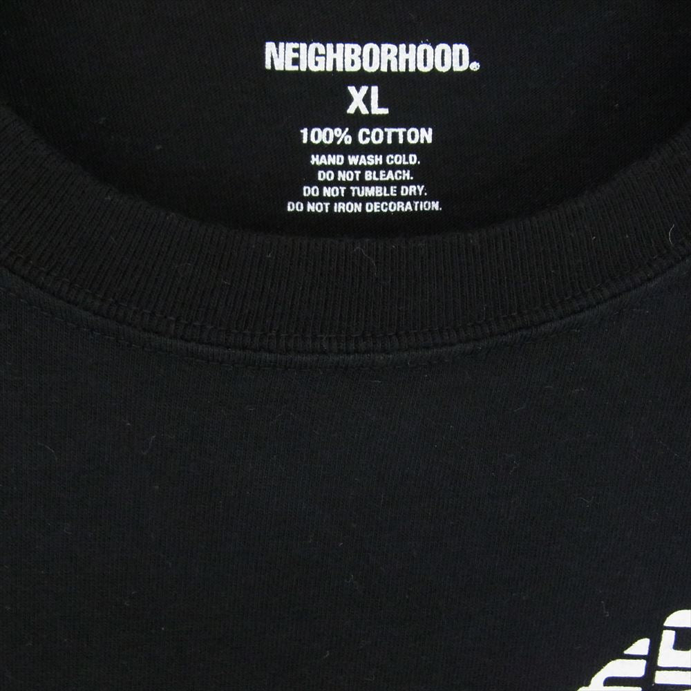 NEIGHBORHOOD ネイバーフッド 232PCNH-LT20 コットン天竺 ロゴ ロングスリーブ カットソー 長袖 Tシャツ ブラック系 XL【中古】