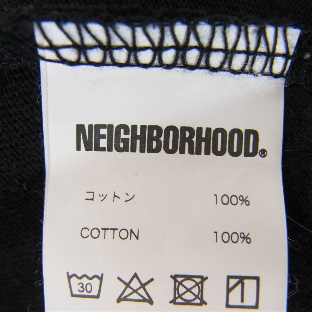 NEIGHBORHOOD ネイバーフッド 232PCNH-LT20 コットン天竺 ロゴ ロングスリーブ カットソー 長袖 Tシャツ ブラック系 XL【中古】