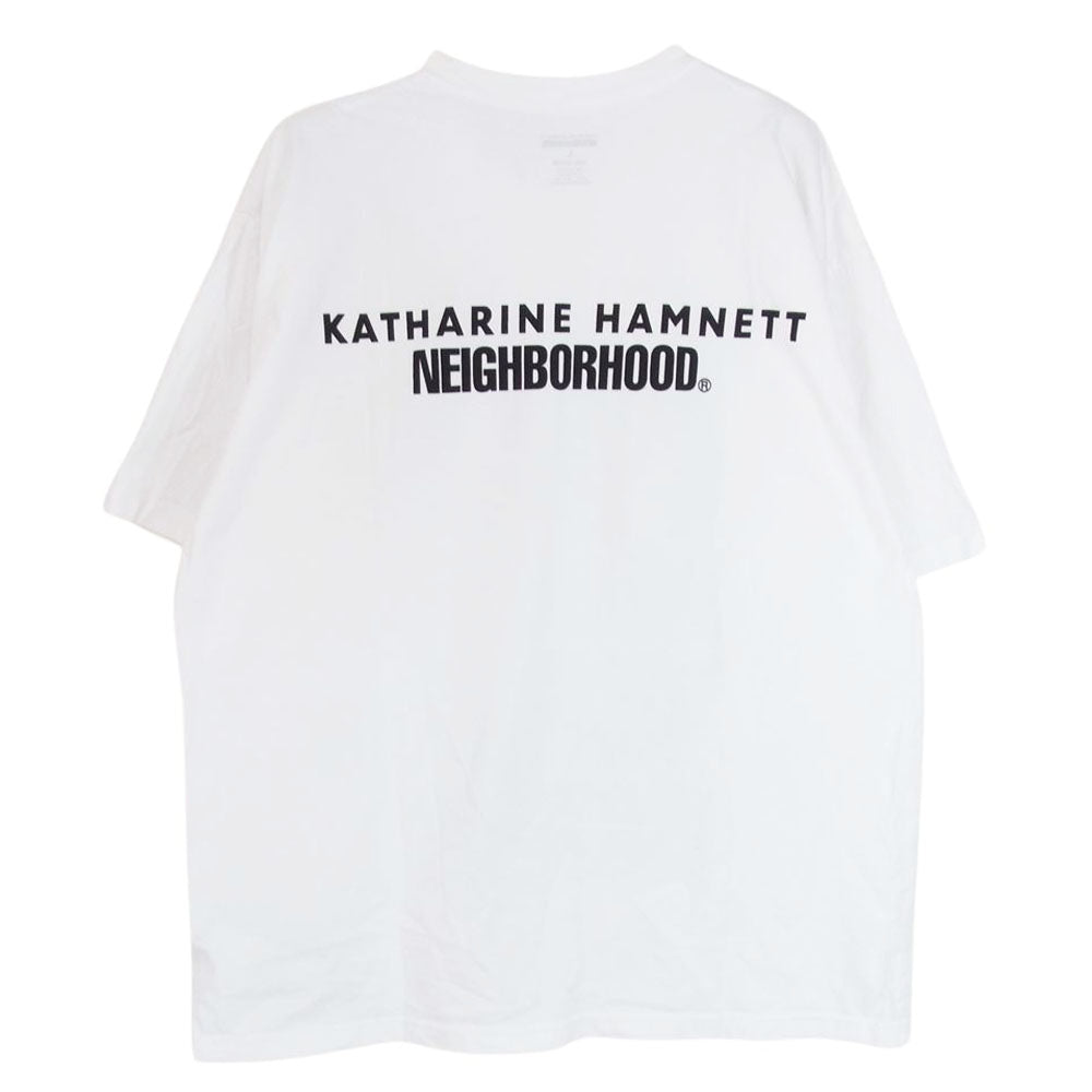 NEIGHBORHOOD ネイバーフッド katharine hamnett キャサリン ハムネット  No More Fashion Victims プリントTシャツ ホワイト系 L【中古】