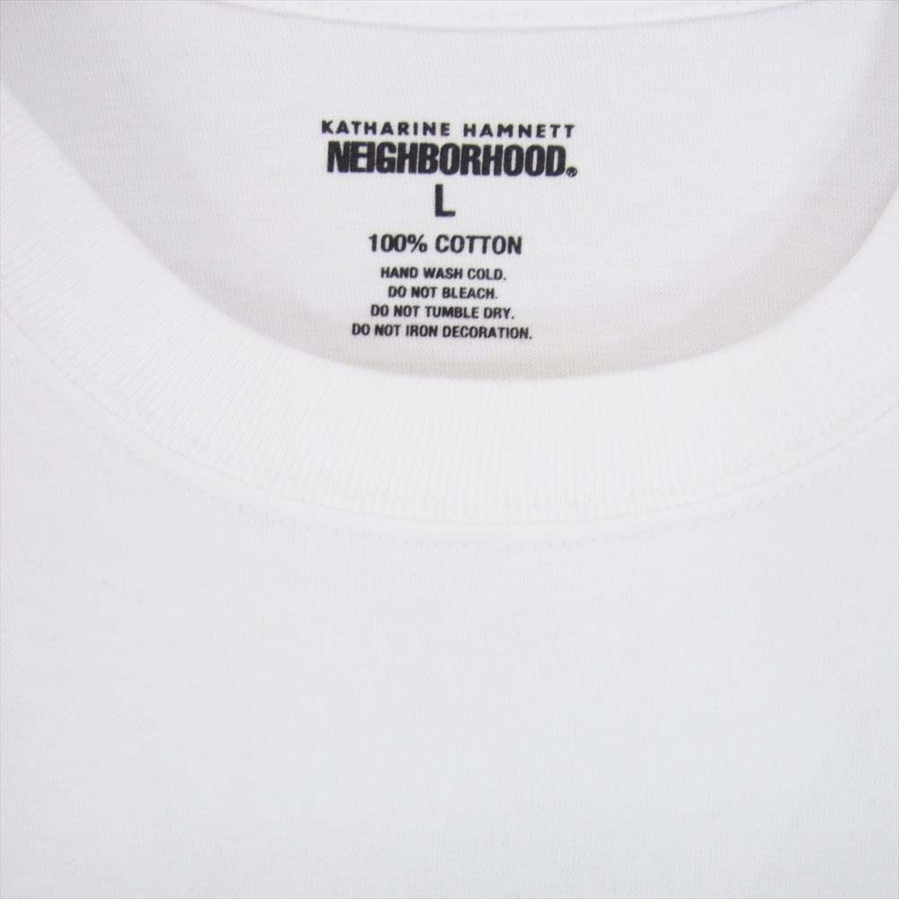 NEIGHBORHOOD ネイバーフッド katharine hamnett キャサリン ハムネット  No More Fashion Victims プリントTシャツ ホワイト系 L【中古】