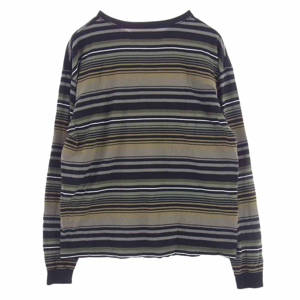 NEIGHBORHOOD ネイバーフッド 24SS 241FPNH-CSM11 BORDER CREWNECK LS 天竺 ボーダー クルーネック 長袖 Ｔシャツ カーキ系 ブラック系 L【中古】