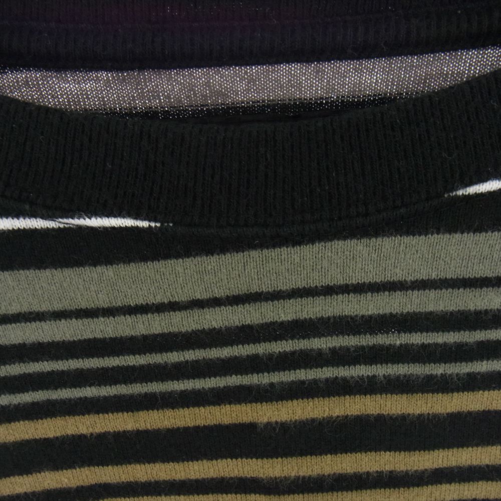 NEIGHBORHOOD ネイバーフッド 24SS 241FPNH-CSM11 BORDER CREWNECK LS 天竺 ボーダー クルーネック 長袖 Ｔシャツ カーキ系 ブラック系 L【中古】