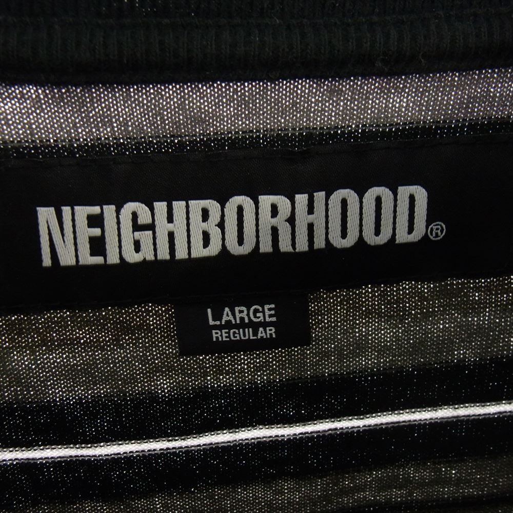 NEIGHBORHOOD ネイバーフッド 24SS 241FPNH-CSM11 BORDER CREWNECK LS 天竺 ボーダー クルーネック 長袖 Ｔシャツ カーキ系 ブラック系 L【中古】