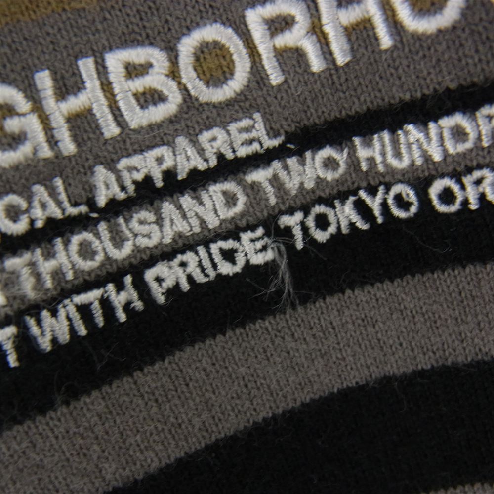 NEIGHBORHOOD ネイバーフッド 24SS 241FPNH-CSM11 BORDER CREWNECK LS 天竺 ボーダー クルーネック 長袖 Ｔシャツ カーキ系 ブラック系 L【中古】