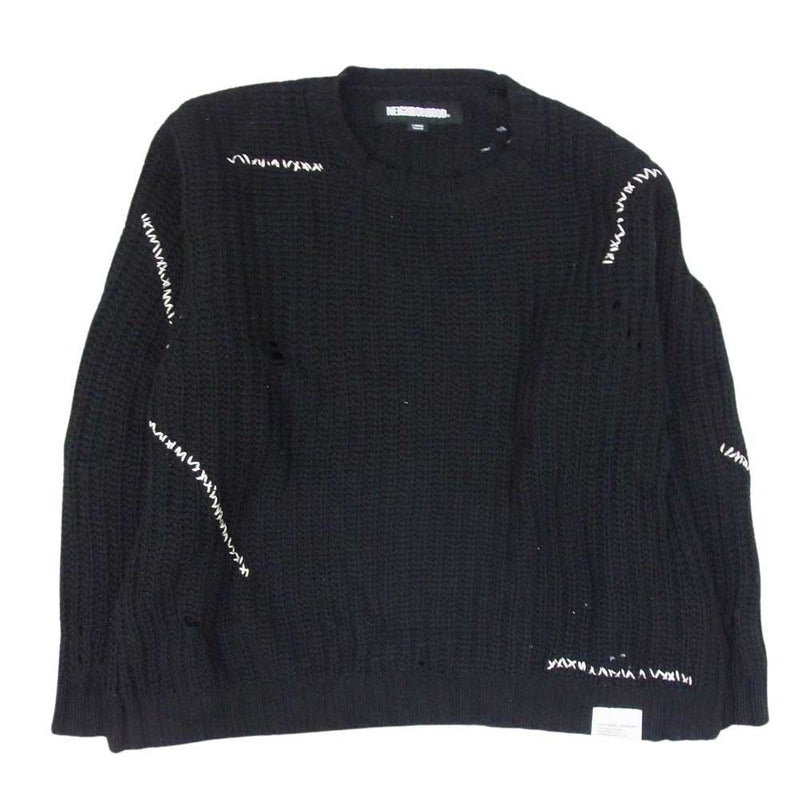 NEIGHBORHOOD ネイバーフッド 24SS 241FUNH-KNM04 SAVAGE CREWNECK SWEATER サベージ クルーネック ニット セーター ブラック系 L【中古】