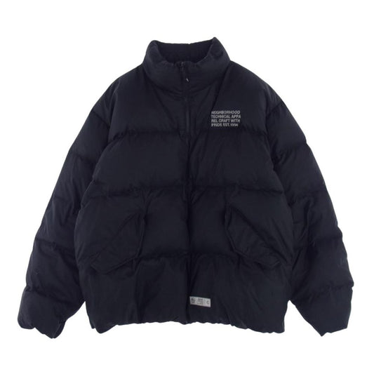 NEIGHBORHOOD ネイバーフッド 22AW 222TSNH-JKM10 Down Jacket ロゴ刺繍 ダウン ジャケット  ブラック系 L【中古】