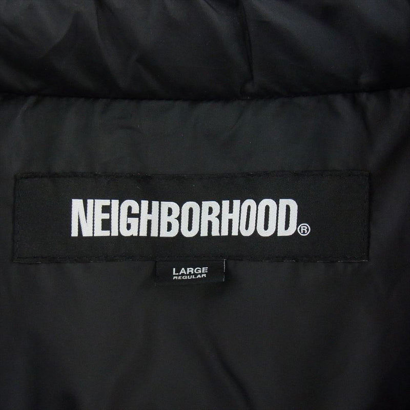 NEIGHBORHOOD ネイバーフッド 22AW 222TSNH-JKM10 Down Jacket ロゴ刺繍 ダウン ジャケット  ブラック系 L【中古】