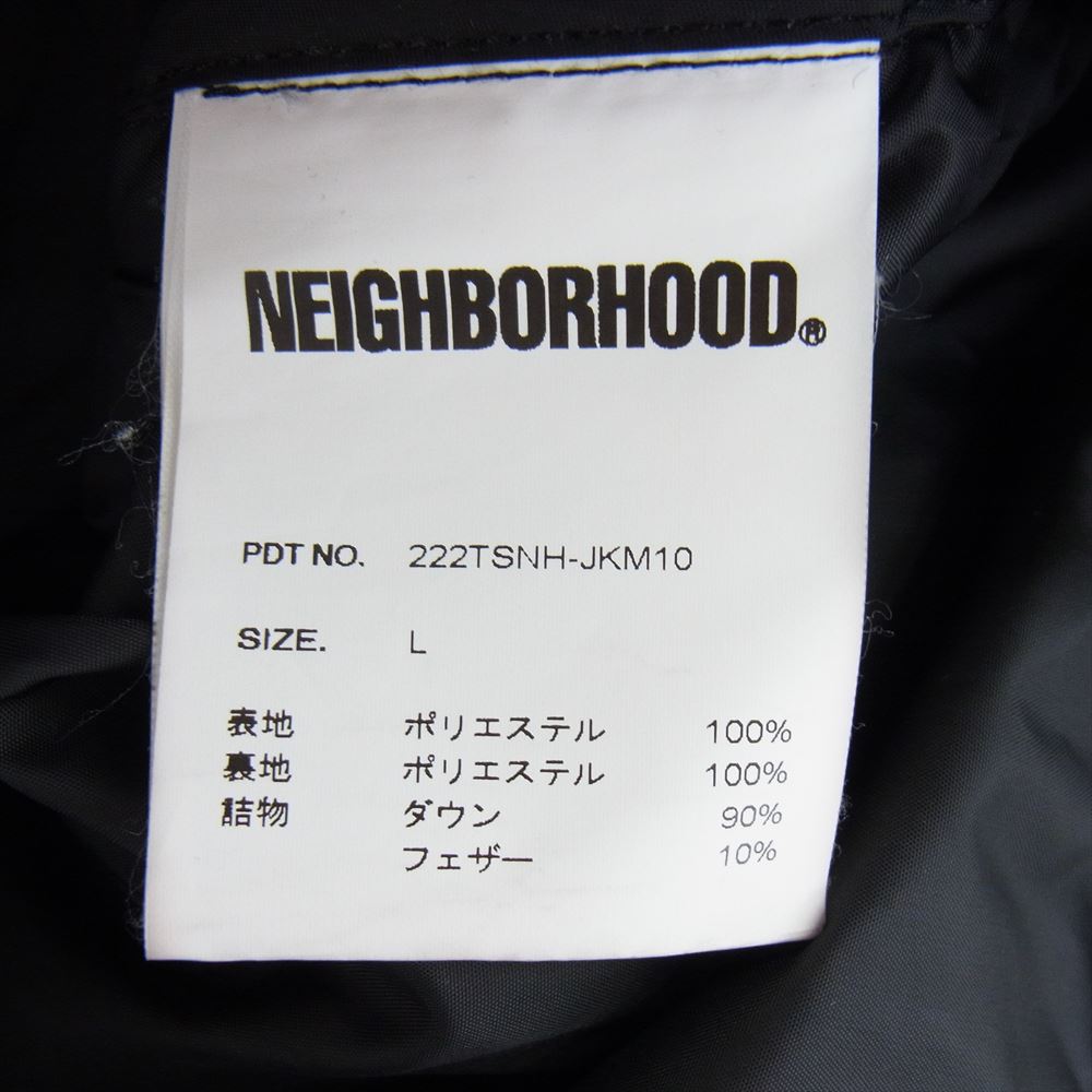 NEIGHBORHOOD ネイバーフッド 22AW 222TSNH-JKM10 Down Jacket ロゴ刺繍 ダウン ジャケット  ブラック系 L【中古】