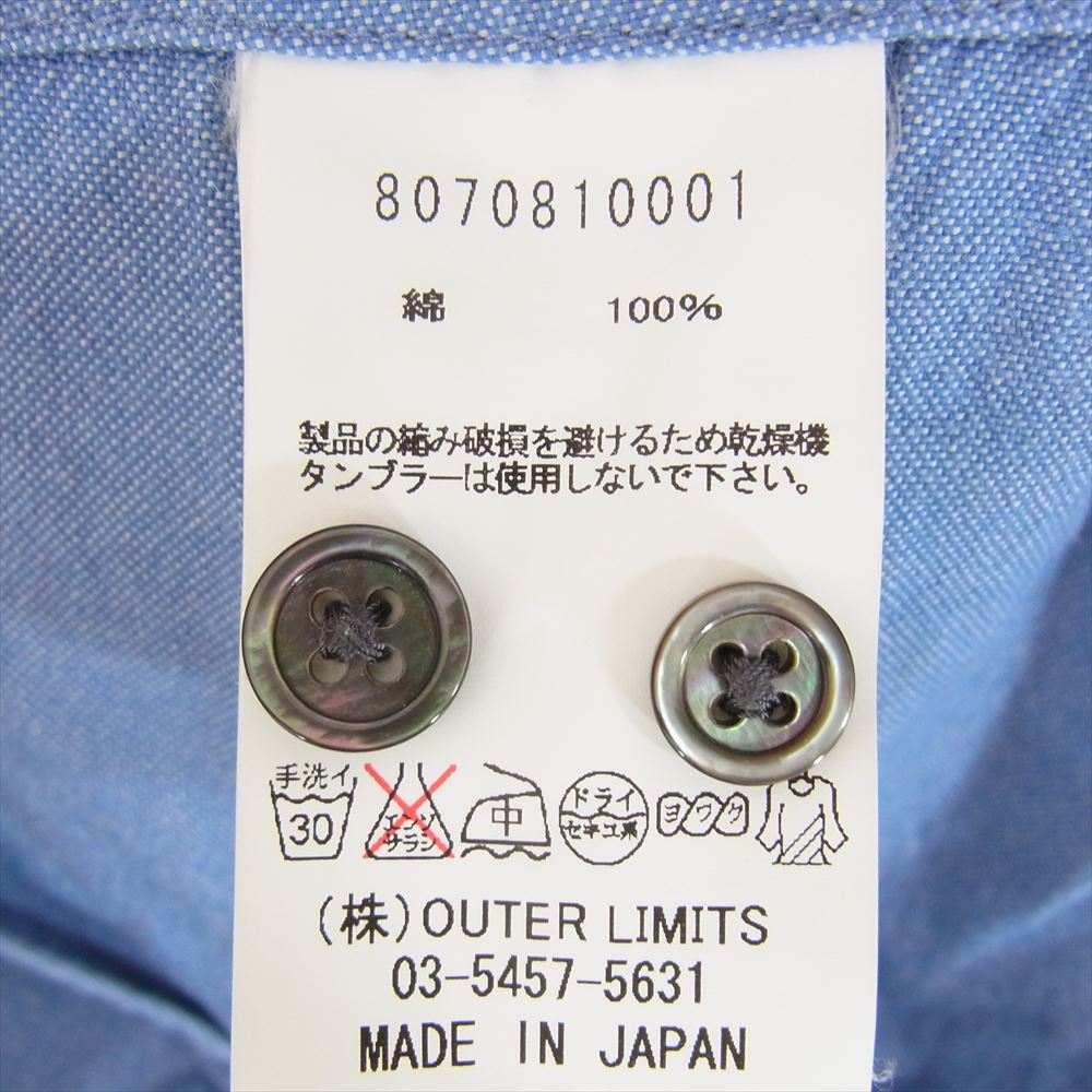 Nigel Cabourn ナイジェルケーボン 8070810001 WOMAN コットン 長袖 シャツ ブルー系 38【中古】