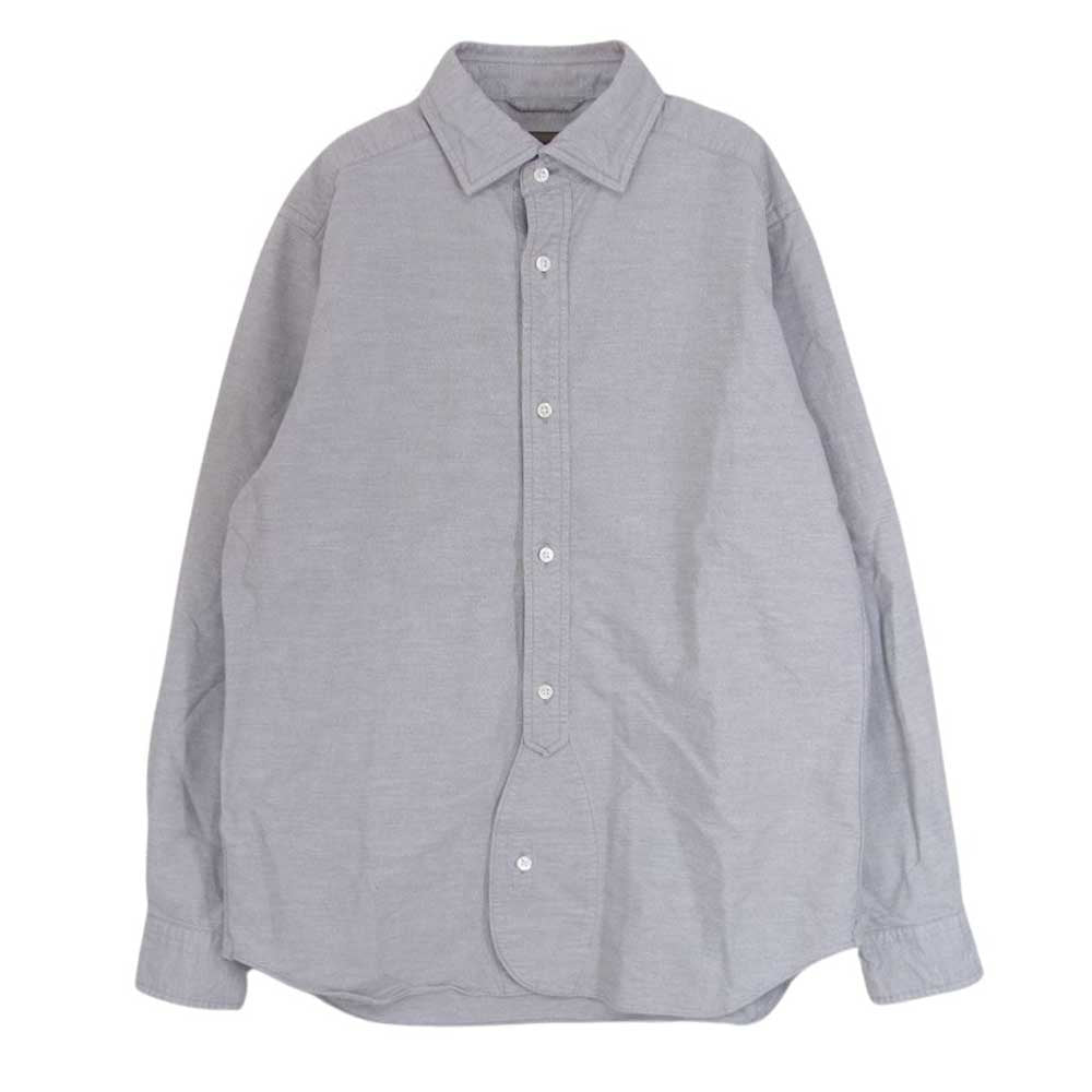 Nigel Cabourn ナイジェルケーボン 8060010007 BRITISH OFFICERS SHIRT ブリティッシュ オフィサーズ 長袖 シャツ グレー系 50【中古】