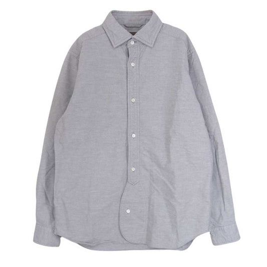 Nigel Cabourn ナイジェルケーボン 8060010007 BRITISH OFFICERS SHIRT ブリティッシュ オフィサーズ 長袖 シャツ グレー系 50【中古】