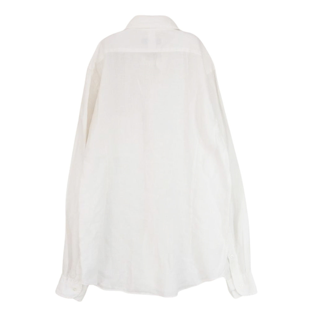 Nigel Cabourn ナイジェルケーボン 8070010081 BRITISH OFFICERS SHIRT ブリティッシュ オフィサーズ リネン 長袖 シャツ ホワイト系 48【中古】