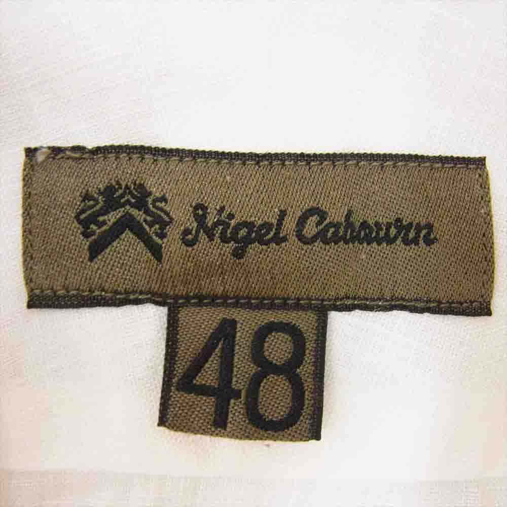Nigel Cabourn ナイジェルケーボン 8070010081 BRITISH OFFICERS SHIRT ブリティッシュ オフィサーズ リネン 長袖 シャツ ホワイト系 48【中古】