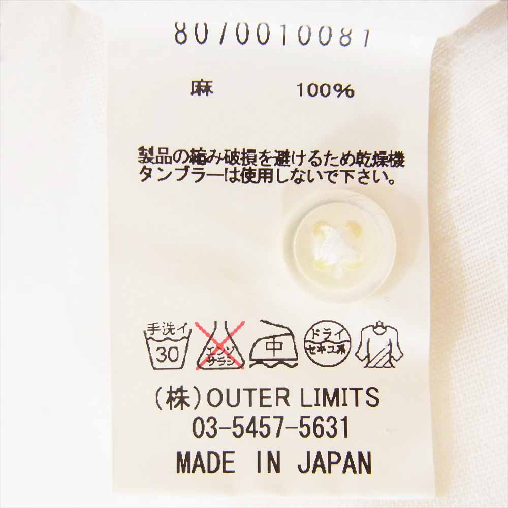 Nigel Cabourn ナイジェルケーボン 8070010081 BRITISH OFFICERS SHIRT ブリティッシュ オフィサーズ リネン 長袖 シャツ ホワイト系 48【中古】