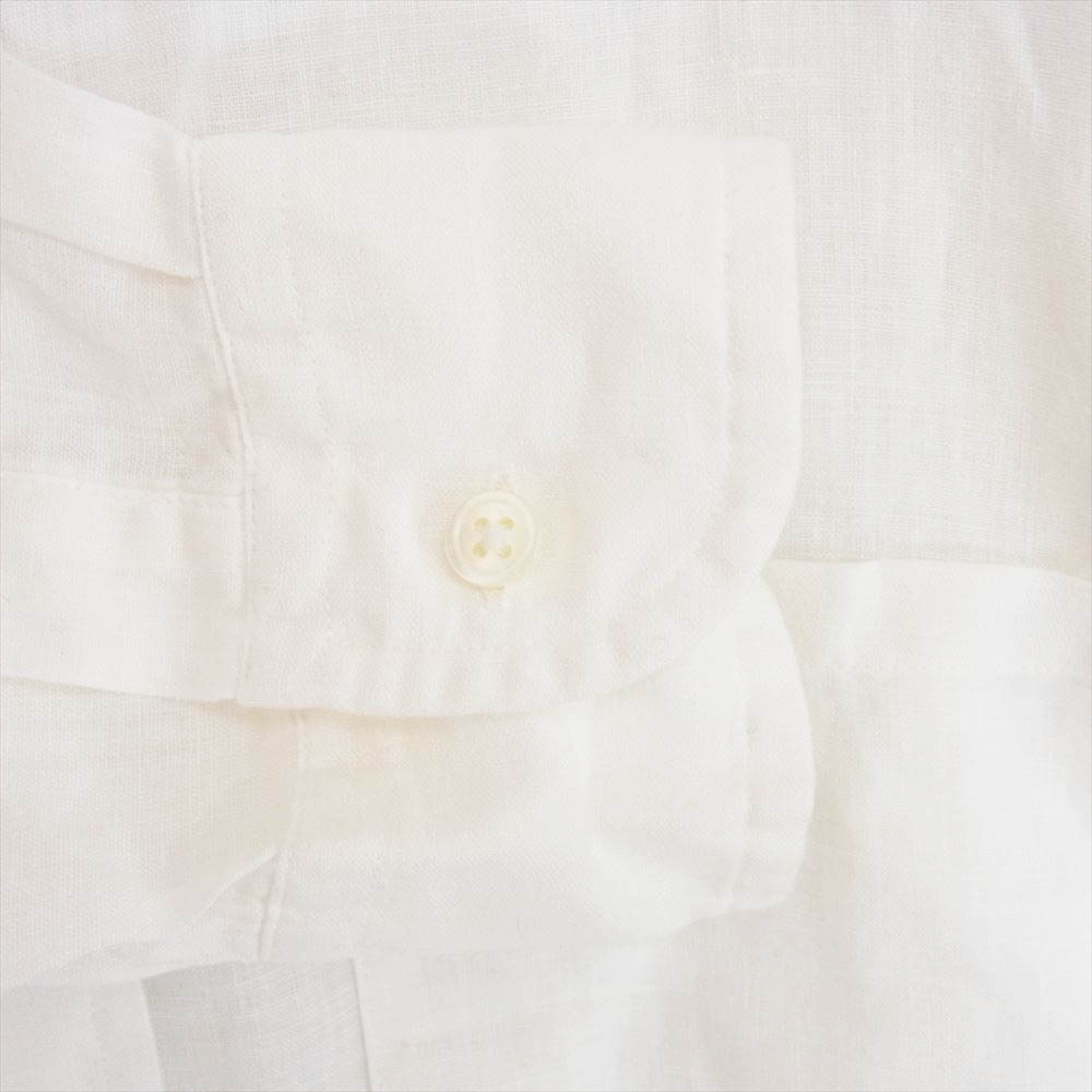 Nigel Cabourn ナイジェルケーボン 8070010081 BRITISH OFFICERS SHIRT ブリティッシュ オフィサーズ リネン 長袖 シャツ ホワイト系 48【中古】