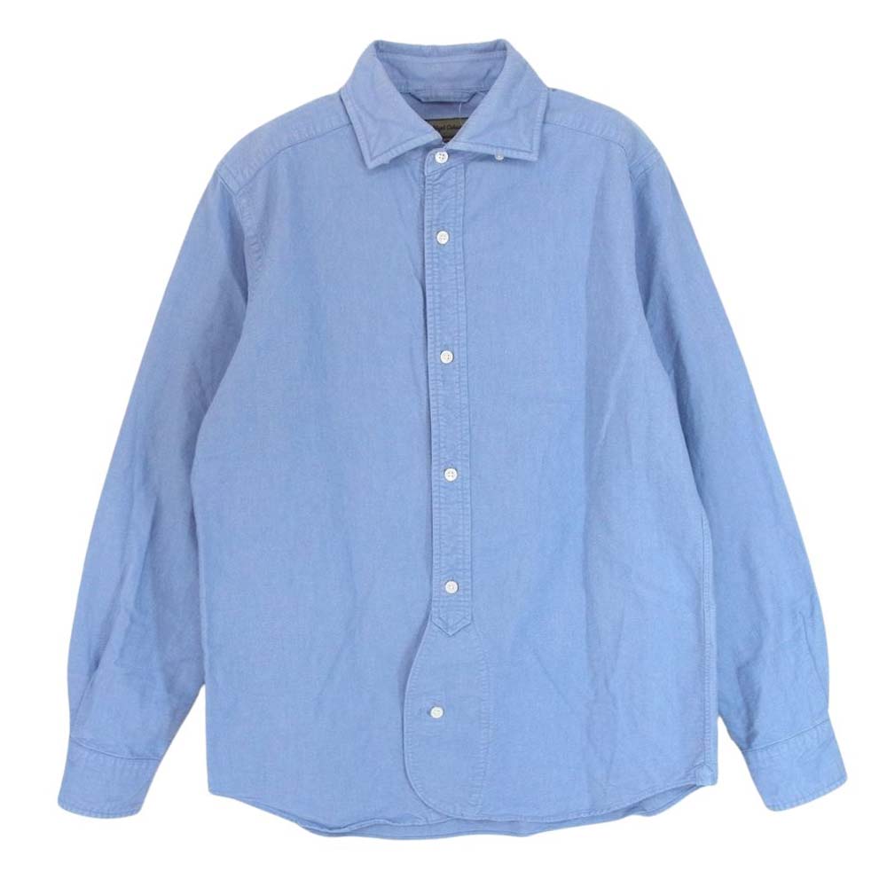 Nigel Cabourn ナイジェルケーボン 8020010600 BRITISH OFFICERS SHIRT ブリティッシュ オフィサーズ 長袖 シャツ ブルー系 48【中古】