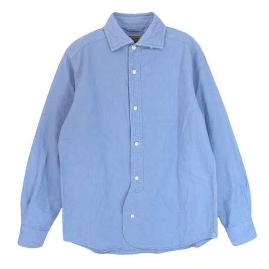 Nigel Cabourn ナイジェルケーボン 8020010600 BRITISH OFFICERS SHIRT ブリティッシュ オフィサーズ 長袖 シャツ ブルー系 48【中古】