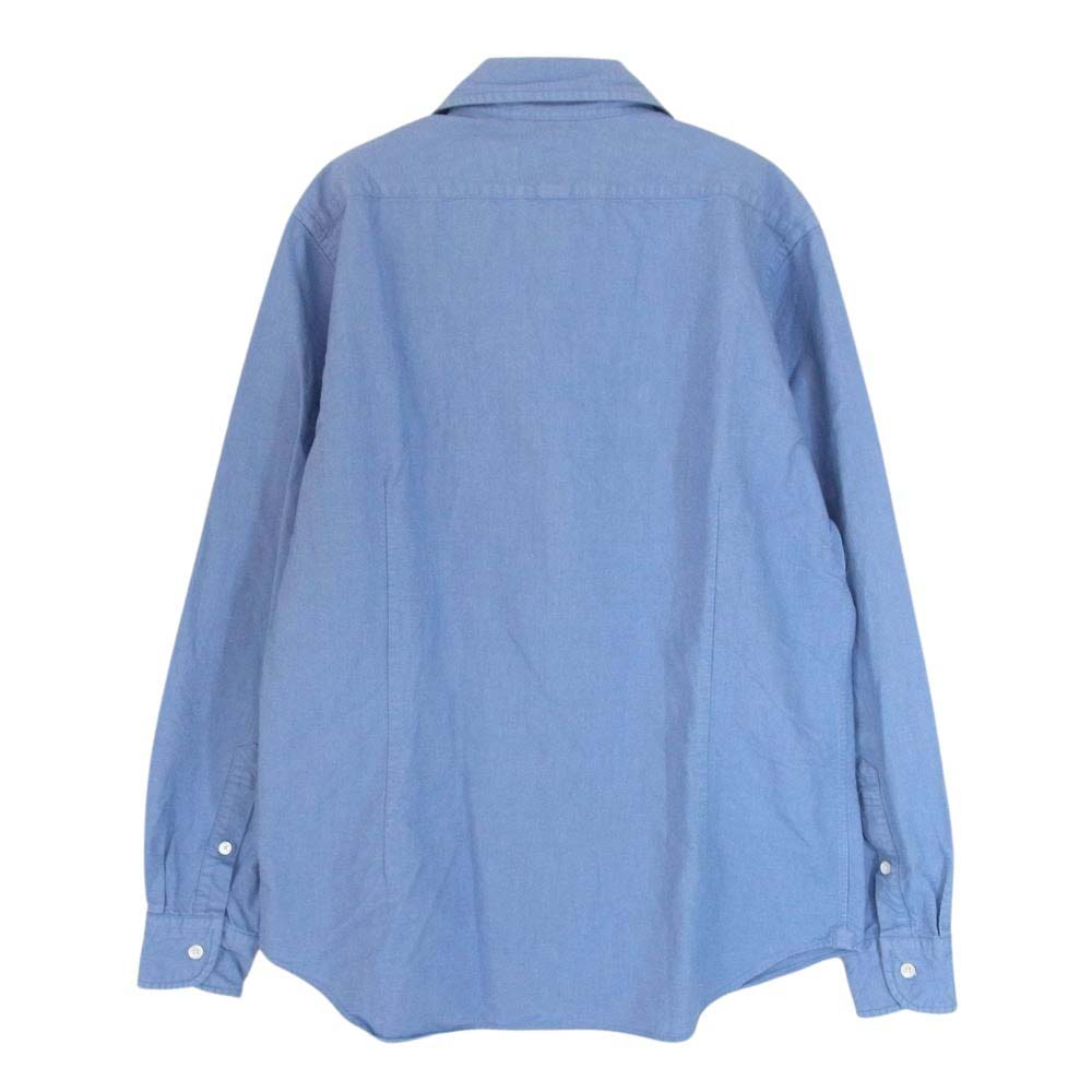Nigel Cabourn ナイジェルケーボン 8020010600 BRITISH OFFICERS SHIRT ブリティッシュ オフィサーズ 長袖 シャツ ブルー系 48【中古】