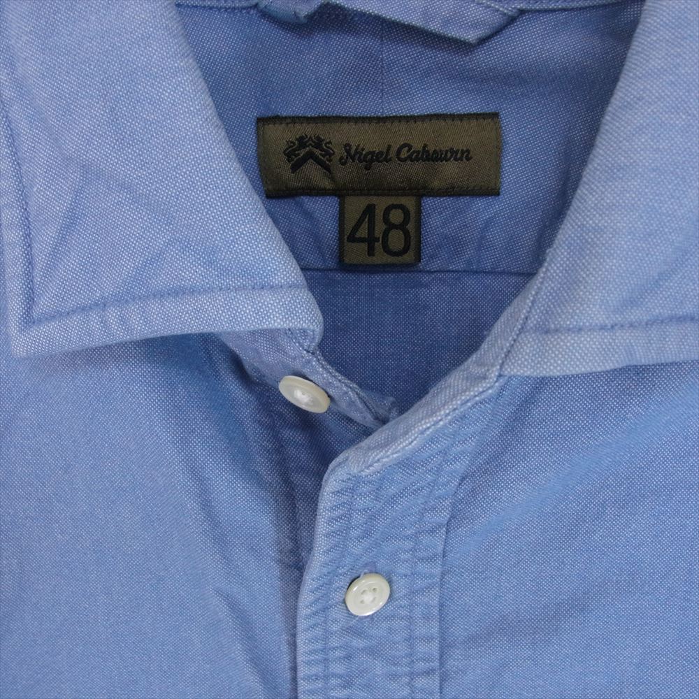 Nigel Cabourn ナイジェルケーボン 8020010600 BRITISH OFFICERS SHIRT ブリティッシュ オフィサーズ 長袖 シャツ ブルー系 48【中古】