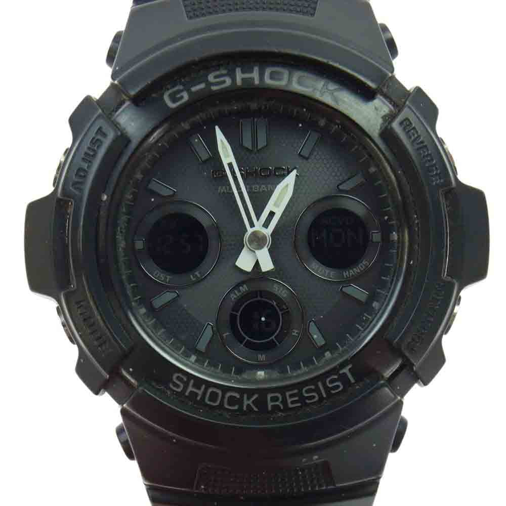 CASIO G-SHOCK カシオ ジーショック AWG-M100B 電波ソーラー 腕時計 ウォッチ ブラック系【中古】