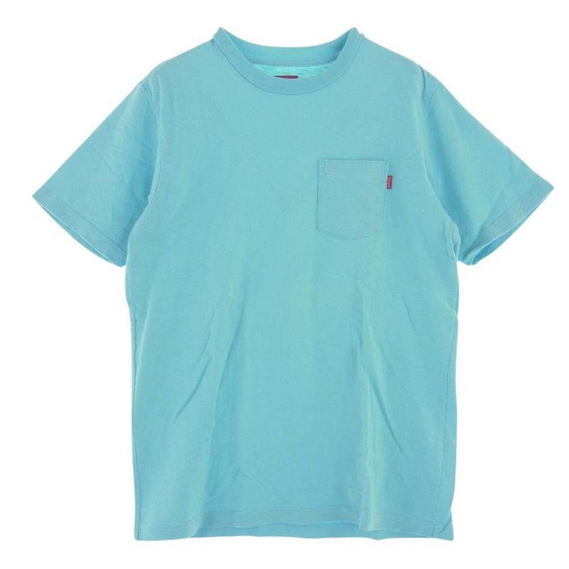 Supreme シュプリーム S/S Pocket Tee 胸ポケット クルーネック 半袖 Tシャツ カットソー 水色 ライトブルー系 M【中古】